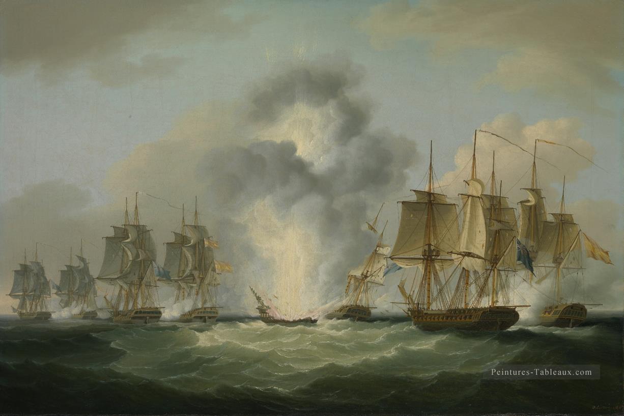 Quatre frégates capturant des trésors espagnols en 1804 par Francis Sartorius Batailles navales Peintures à l'huile